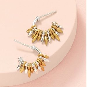 Stella & Dot gold and silver Renegade Hoops